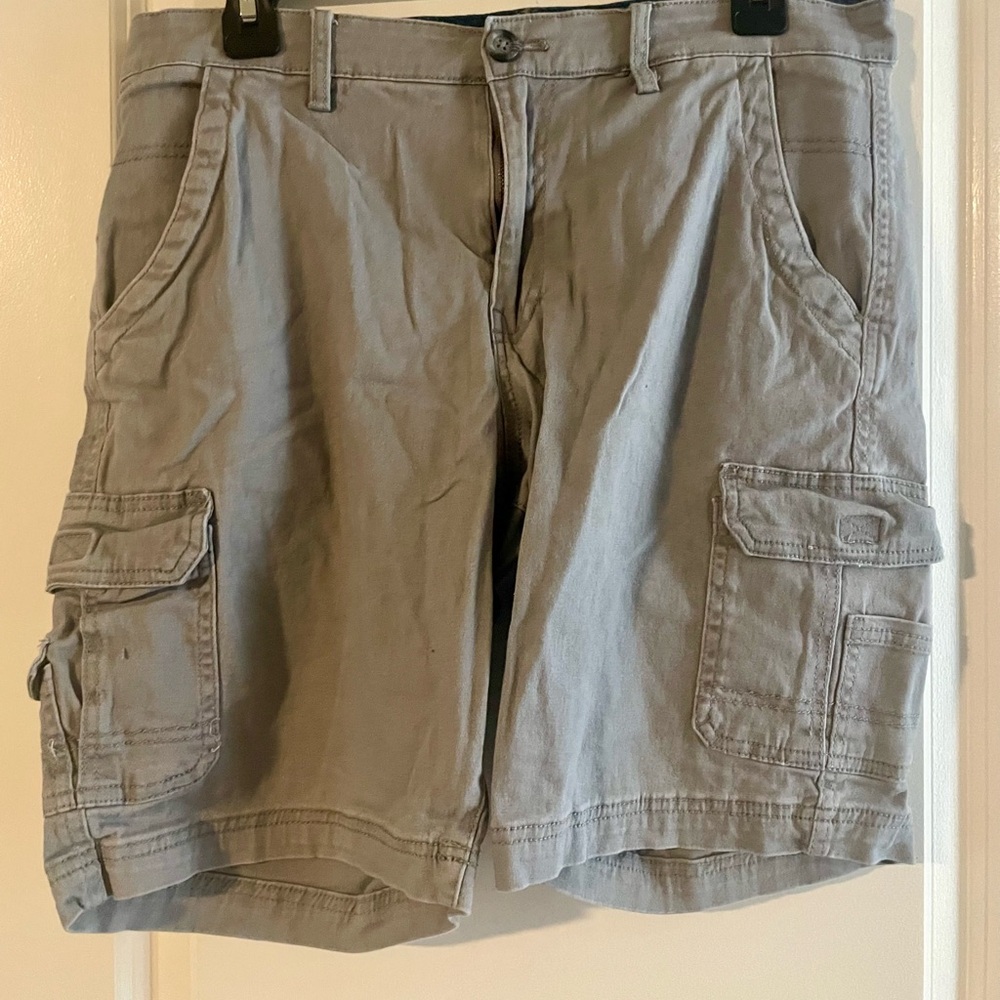 Gray cargo shorts